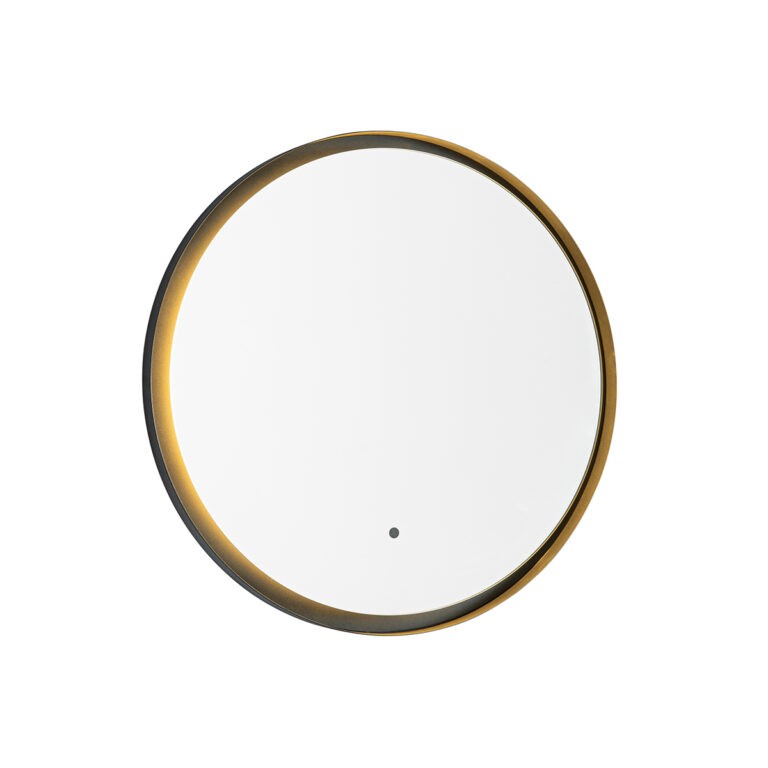 Moderní koupelnové zrcadlo černé včetně LED a dotykového stmívače - Pim
