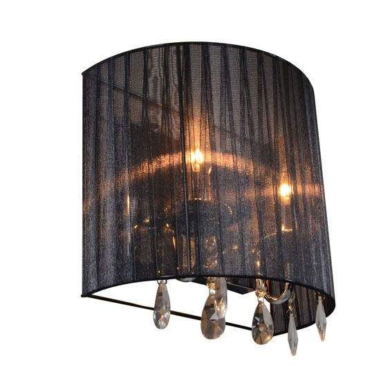 Klasická nástěnná lampa chrom s černým odstínem - Ann-Kathrin 2