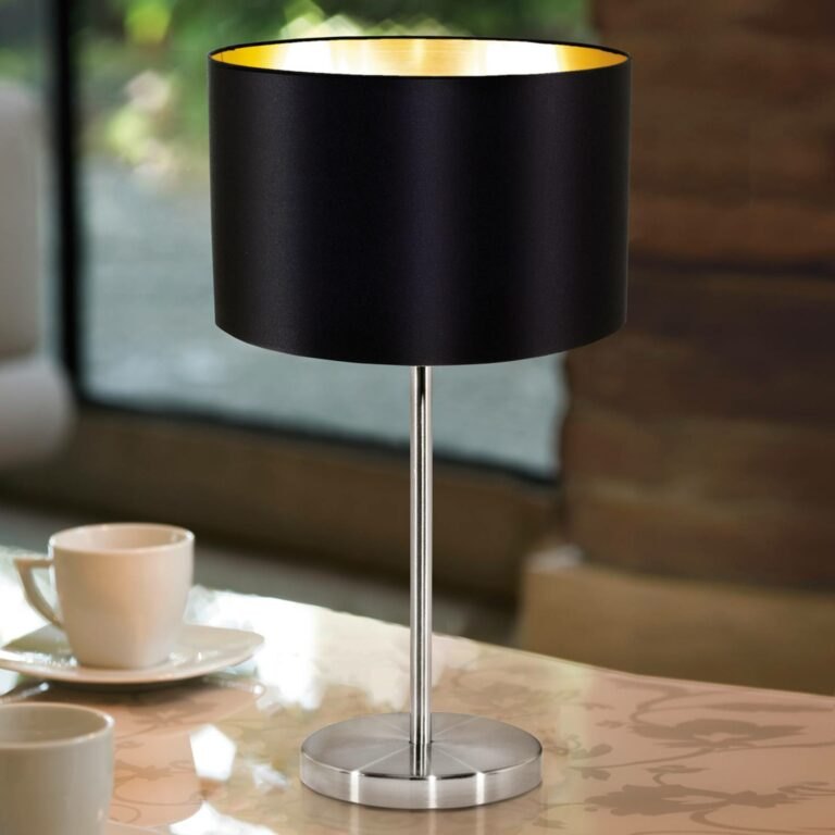 Textilní stolní lampa Lecio