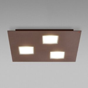 Fabbian Quarter - hnědé LED stropní svítidlo 3zdr