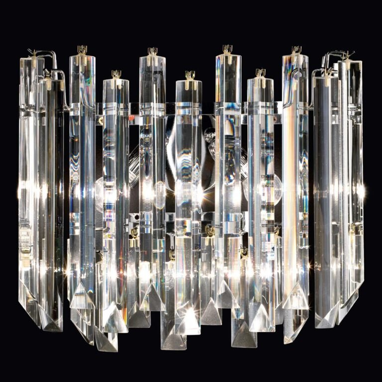 Nástěnné světlo Cristalli sklo Murano chrom 38 cm