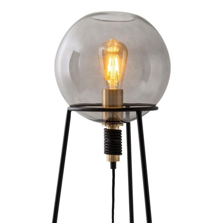 Stolní lampa Stelo s kulatým stínidlem ze skla