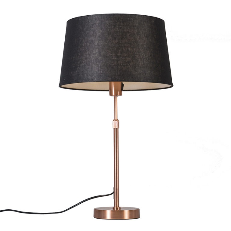 Stolní lampa měděná s černým odstínem 35 cm nastavitelná - Parte