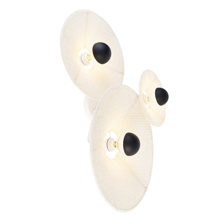 Designové nástěnné svítidlo bílé s látkovými 3 světly - Jane
