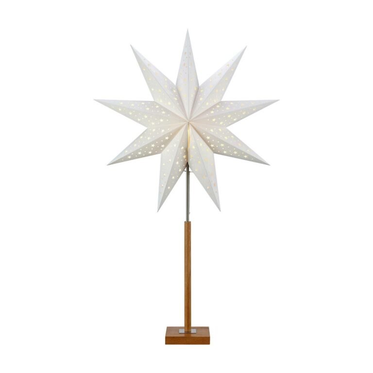 Hvězda Solvalla s dřevěnou základnou 100cm bílá