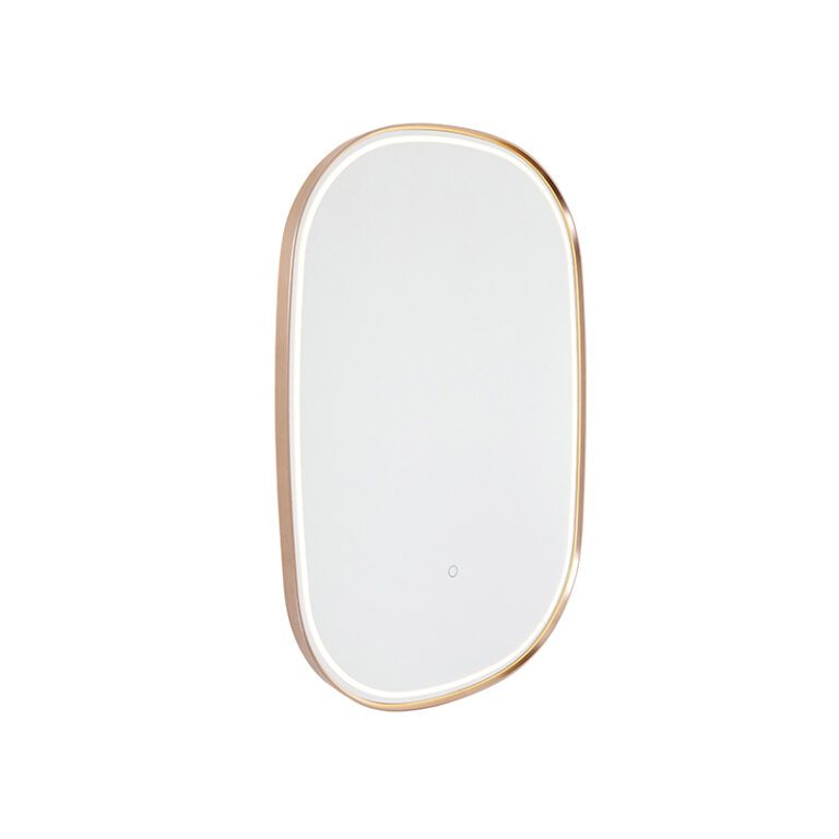 Zrcadlo do koupelny měděné včetně LED s dotykovým stmívačem ovál - Miral