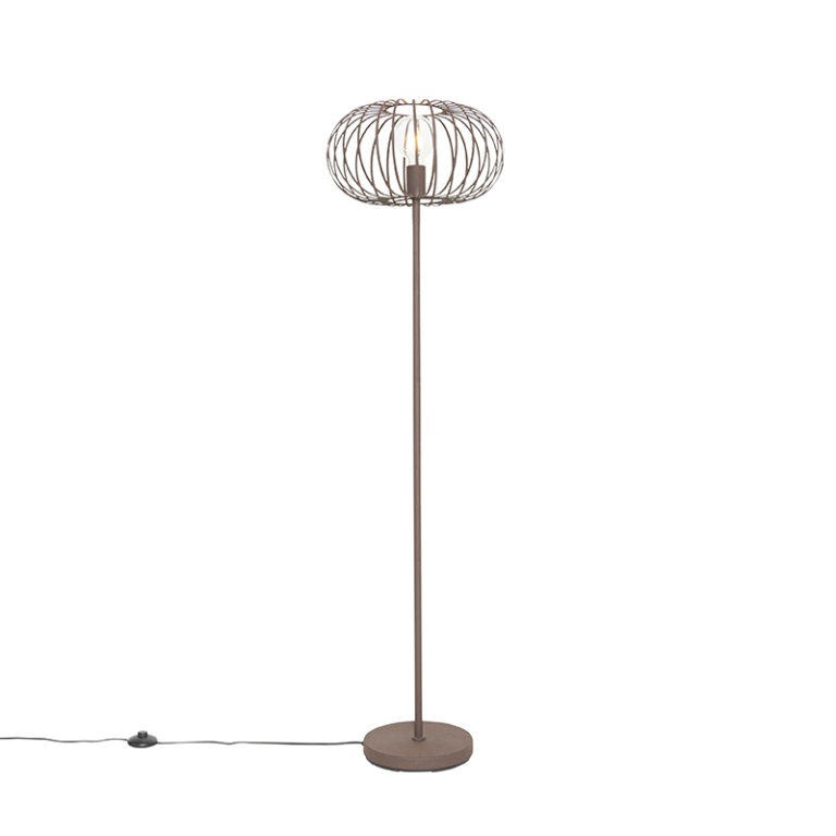 Designová stojací lampa rezavě hnědá - Johanna