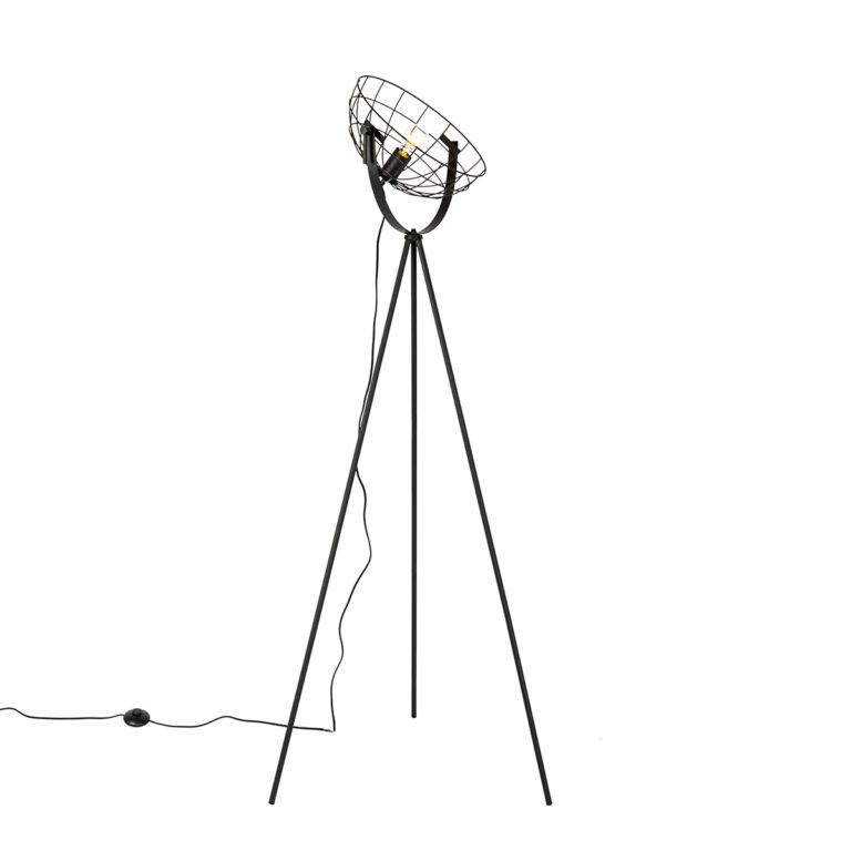 Průmyslová stojací lampa stativ černá 35 cm nastavitelná - Hanze