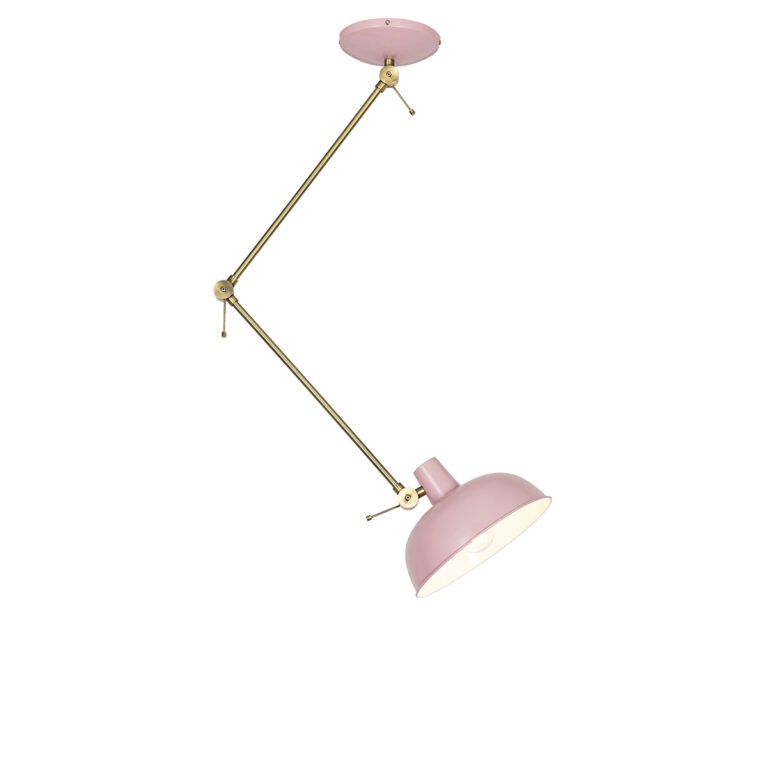 Retro stropní svítidlo růžové s bronzem - Milou