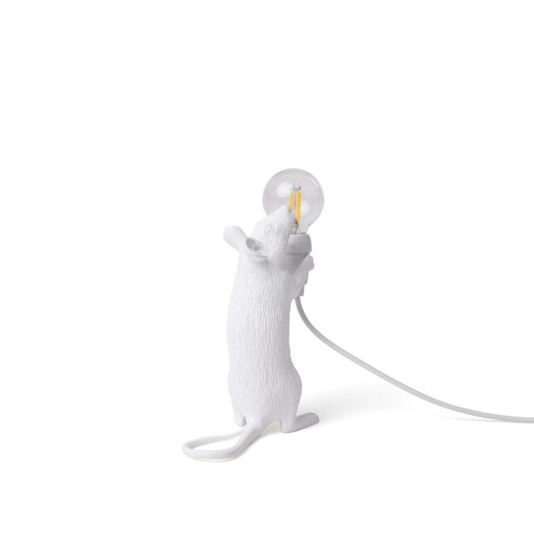 LED deko stolní lampa Mouse Lamp USB stojící bílá