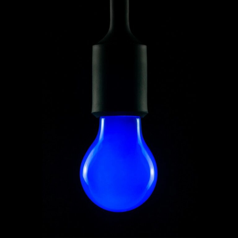 E27 2W LED žárovka modrá stmívací