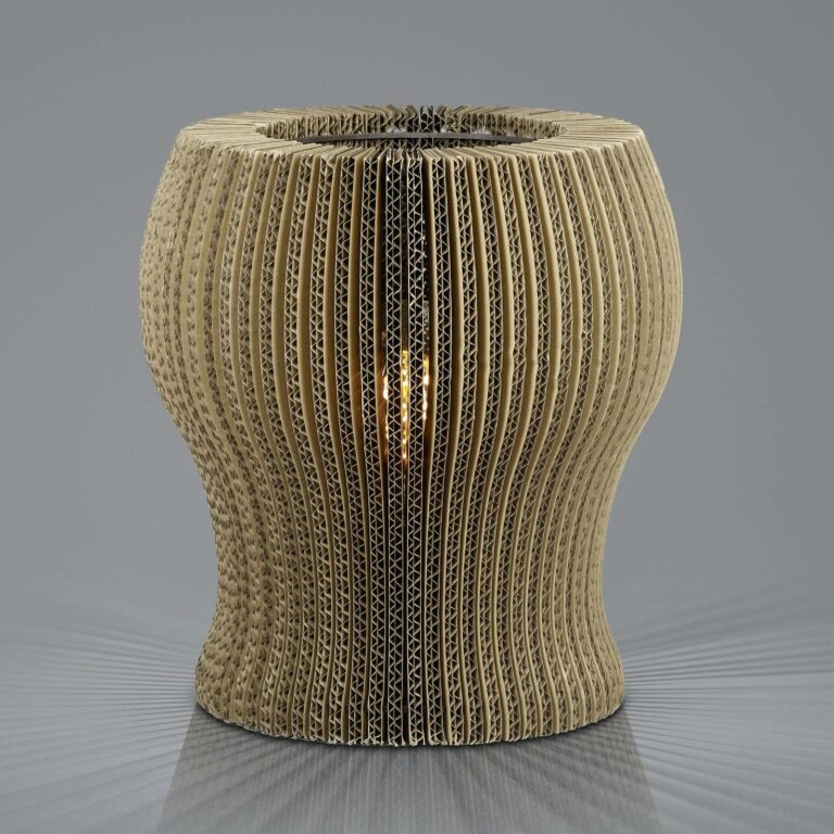 Stolní lampa Layer z kartonu 1 zdroj tvar vázy