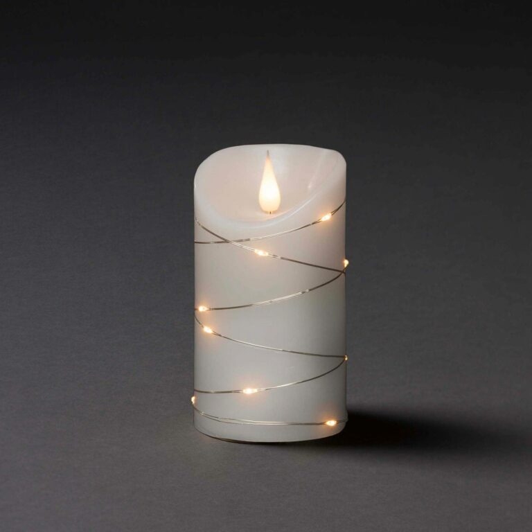 Vosková svíčka bílá barva světla teplá bílá Ø7