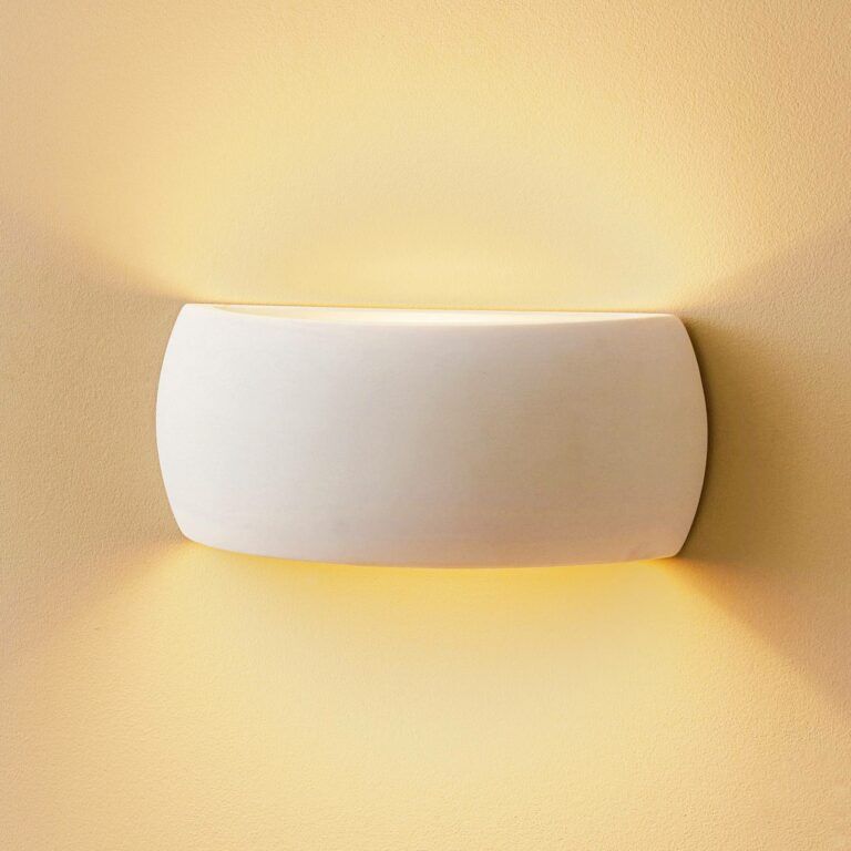 Nástěnné světlo Curve up/down z bílé Keramik