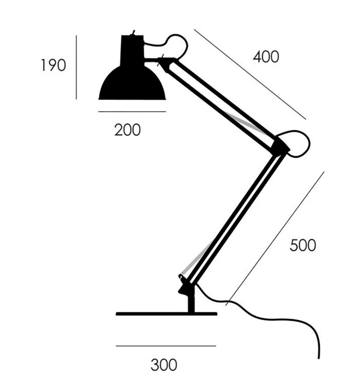midgard Federzug stolní lampa s podstavcem černá
