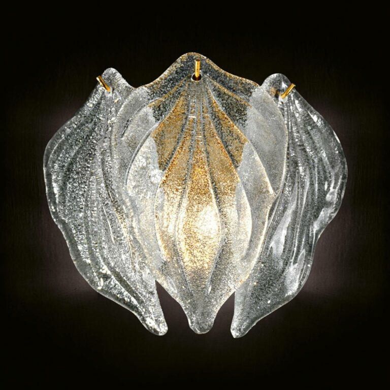 Skleněné nástěnné světlo Foglie ze skla Murano