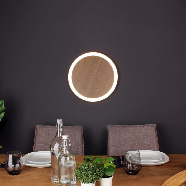 LED nástěnné světlo Morton 3-step-dim dřevo 40 cm