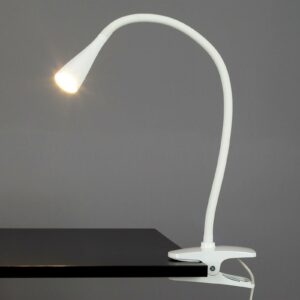 Úzká LED svítilna s klipem Baris v bílé