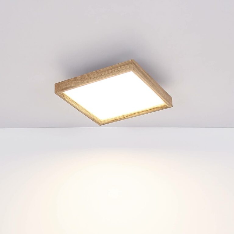 LED stropní světlo Cinderella dřevo CCT 30 x 30 cm