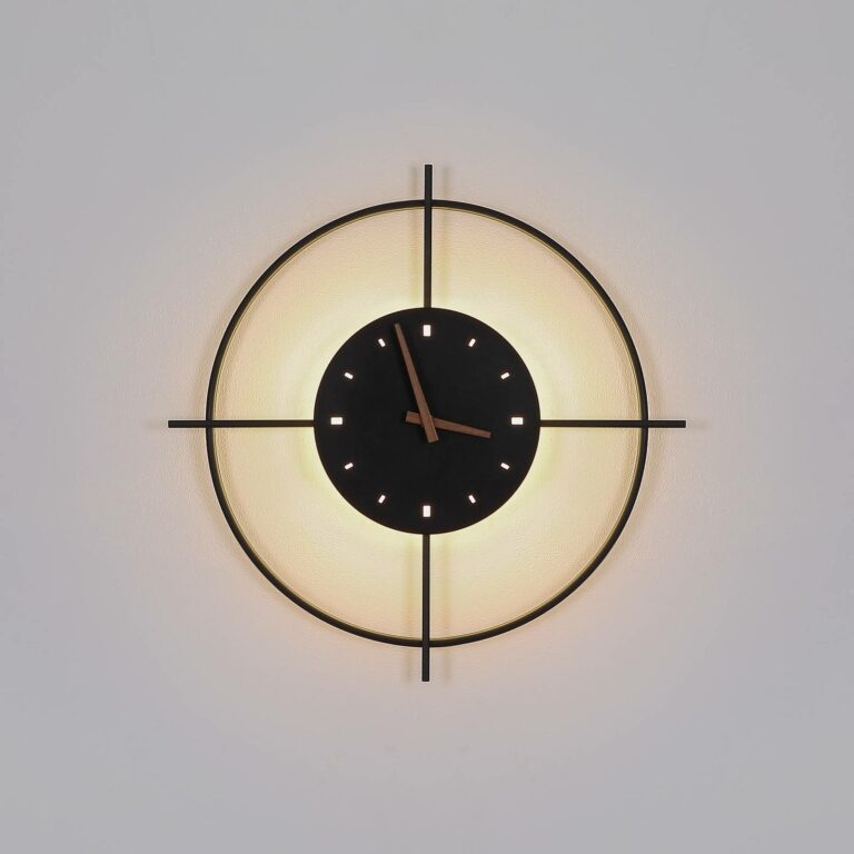 LED nástěnné světlo Sussy s hodinami