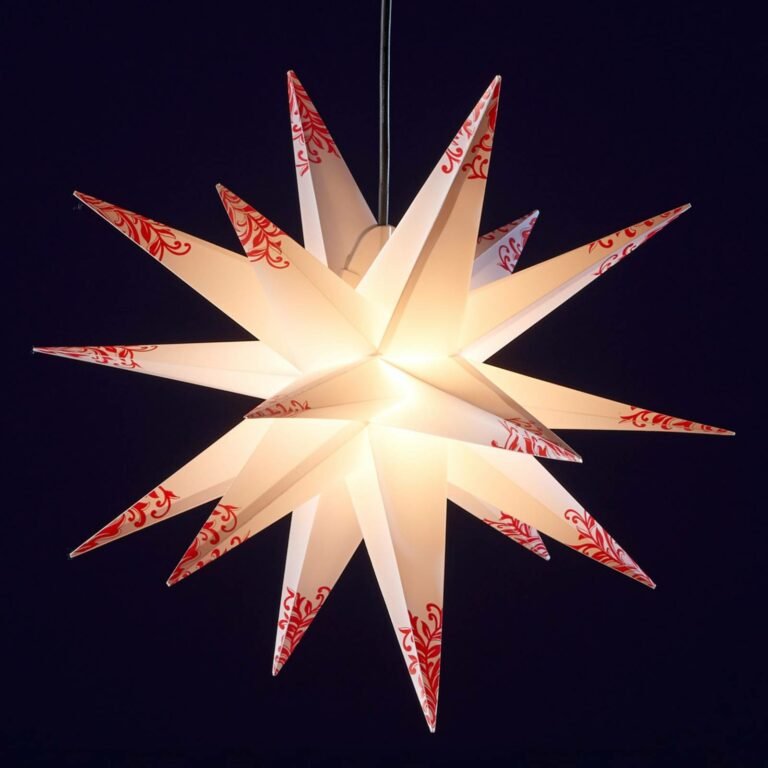 Dekorační hvězda venkovní 18cípá bílo-červená